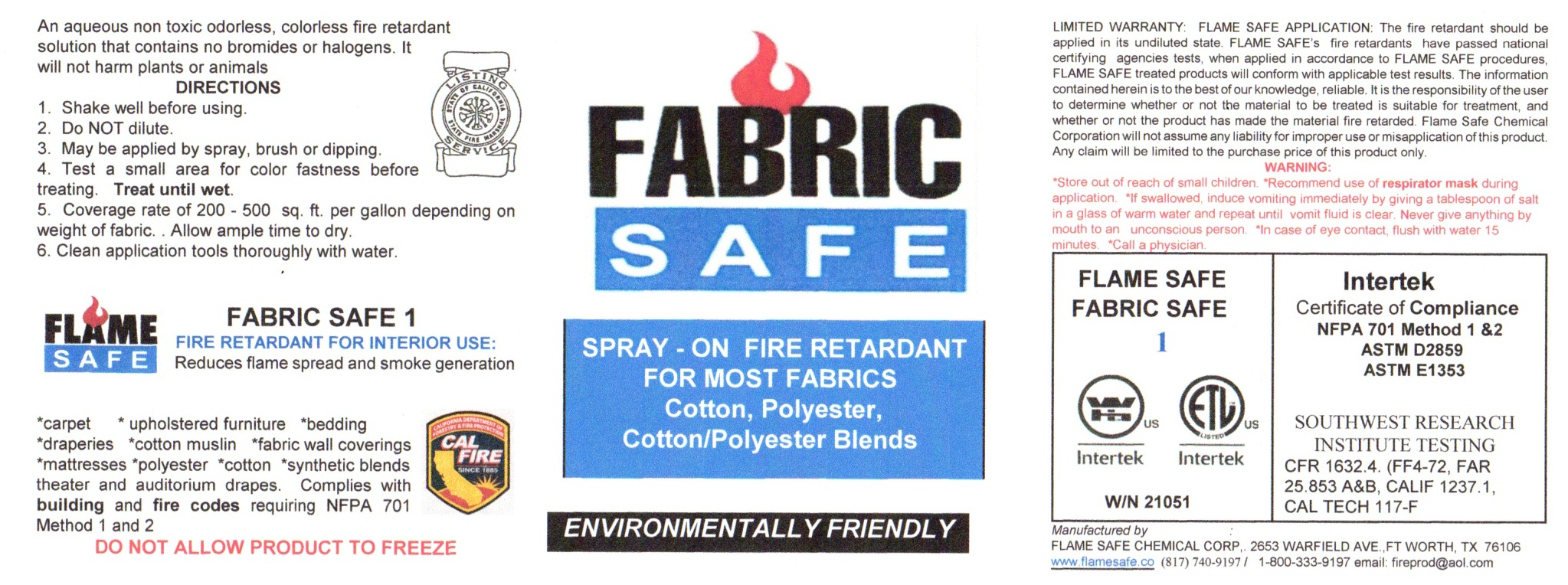 flame retardant fabric treatment
